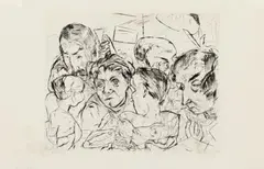 Gesellschaft by Max Beckmann, 1915, Etching on wove paper with watermark "VAN GELDER ZONEN", offered May 2017