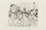 Max Beckmann, Gesellschaft, 1915, Etching on wove paper with watermark "VAN GELDER ZONEN"