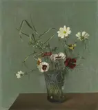 Herbert Böttger, Blumenstilleben, Oil on canvas, mounted on card