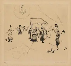 Hochzeit by Marc Chagall, 1922, Etching on laid paper, offered May 2017
