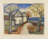 Otto Dix, Herbst am See, 1961, Colour lithograph on machine-made laid paper with watermark "VAN GELDER ZONEN"