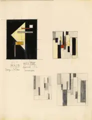 Walter Dexel, Kompositionen (XVII. 1923), 1923, Sketch sheet. Pencil drawings resp. gouaches over pencil on drawing paper