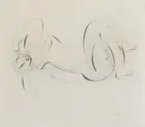 Jean Léon Fautrier, Nu allongé, 1944, Pen and ink and charcoal drawing on ivory-coloured China paper