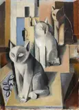 Adolf Fleischmann, Drei Katzen, Late 1920s, Oil on canvas