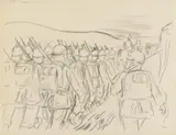 Der Weg allen Fleisches (Die Vöglein im Wald) by George Grosz, 1929, Graphite pen on smooth ivory-coloured paper, sold May 2017