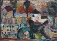 Andreas Jawlensky, Il Sorgere del Sole, 1919, Oil on paper, laid down on card