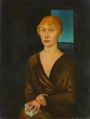 Bildnis Lisa Matern. Verso: Bildnis Davringhausen by Carlo Mense, 1922 resp. circa 1919, Oil on canvas, sold May 2017