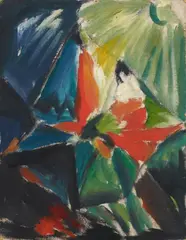 Albert Mueller, Abstrakte Komposition, Circa 1914, Oil on card
