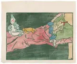 Gabriele Münter, Schlafendes Kind, 1908, Colour woodcut on Japan laid paper