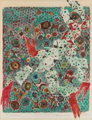 Der Ungetaufte by Rolf Nesch, 1966, Colour metal print with embossing on light card, sold May 2017