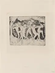 Waldkinder by Emil Nolde, 1911, Etching on ivory-coloured laid paper with watermark "Holland", sold May 2017