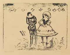 Karneval V by Max Pechstein, 1910, Lithograph on light, smooth, chamois-coloured paper, offered May 2017