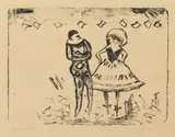 Max Pechstein, Karneval V, 1910, Lithograph on light, smooth, chamois-coloured paper