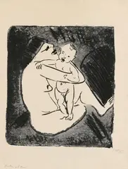 Mutter und Kind by Max Pechstein, 1913, Lithograph on smooth, thin, ivory-coloured paper 38.4/39 x 34.1/, offered May 2017