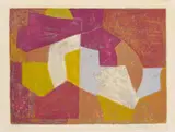 Composition carmin, brune, jaune et grise by Serge Poliakoff, 1956, Colour lithograph on wove paper with watermark "BFK RIVES" and blindstamp from Nesto Jacometti, Zurich "L' oeuvre gravée, sold May 2017