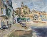 Anton Räderscheidt, Cadaqués, Oil on coarse canvas