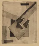 Alexander Rodtschenko, Untitled, Pencil and watercolour on chamois-coloured drawing paper