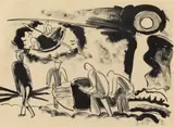 Karl Schmidt-Rottluff, Ausfahrende Fischer, 1923, Colour lithograph on firm, cream-coloured publishing paper