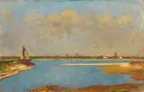 Carl Schmitz-Pleis, Frühlingsmorgen am Niederrhein, ca. 1915-1920, Oil on canvas