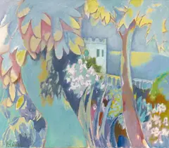 Heinrich Steiner, Landschaft an der Riviera, Before 1990, Oil on canvas