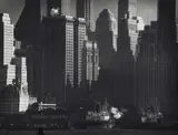 Andreas Feininger, Downtown Manhattan waterfront, c. 1947, Gelatin silver print, printed probably 1970s