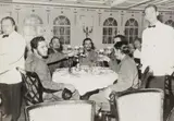 Theodor Bedburdick, Che Guevara, Fidel and Raoul Castro on bord the 'Berlin', 1959, Vintage gelatin silver print on Agfa paper (photo postcard)