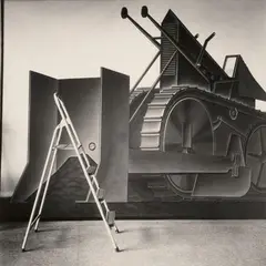 Erika Kiffl, Konrad Klapheck, Atelier Düsseldorf, 1977, 3 gelatin silver prints, printed 1998. Each