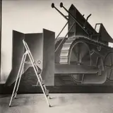 Erika Kiffl, Konrad Klapheck, Atelier Düsseldorf, 1977, 3 gelatin silver prints, printed 1998. Each