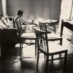 Erika Kiffl, Joseph Beuys, Atelier Drakeplatz, Düsseldorf, 1978, 2 gelatin silver prints, printed 1998. Each