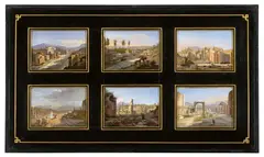 Frans Vervloet, Twelve Views of Pompei, Oil on panel. Each