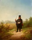 Interrupted Contemplation by Carl Spitzweg, Oil on canvas, sold May 2017