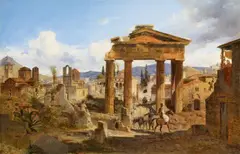 Ludwig Lange, The Gate of Athena Archegetis in Athens and the Roman Agora seen from the West, Oil on canvas