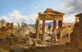 Ludwig Lange, The Gate of Athena Archegetis in Athens and the Roman Agora seen from the West, Oil on canvas