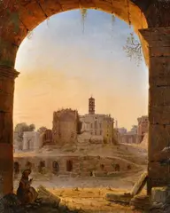 Wilhelm Brücke, View of the Forum Romanum with the Colosseum, Oil on canvas (relined)