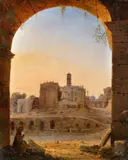 Wilhelm Brücke, View of the Forum Romanum with the Colosseum, Oil on canvas (relined)