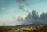 Heinrich Bürkel, Mountainous Landscape with an Approaching Storm, Oil on canvas (relined)