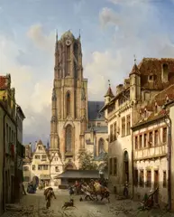 Michael Neher, Frankfurt am Main Cathedral, Oil on canvas