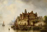 Ludwig Hermann, On the Banks of the Schelde near Antwerp, Oil on canvas