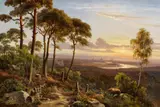 Johann Anton Castell, Forest Landscape with a View of Dresden and the Elbe