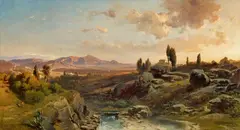 Fritz Bamberger, View of the Sierra Nevada, Oil on canvas