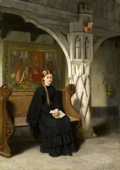 A Girl in a Church by Hubert Salentin, Oil on canvas (relined), sold May 2017