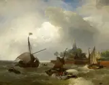 The Harbour at Emden on the Dollart by Andreas Achenbach, Oil on canvas, sold May 2017