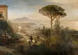 Coastal Landscape on the Bay of Naples by Oswald Achenbach, Oil on canvas, sold May 2017