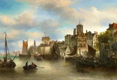 Elias van Bommel, View of Amsterdam, Oil on canvas (relined)