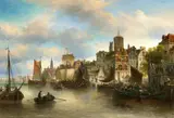 Elias van Bommel, View of Amsterdam, Oil on canvas (relined)