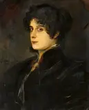 Franz von Lenbach, Portrait of a woman, Oil on card