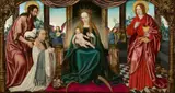 The Virgin and Child with John the Baptist, John the Evangelist, and a Donor by attributed to Master of the Aachen Altarpiece, Oil on panel (parquetted), sold May 2017