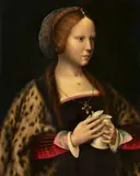 Joos van Cleve and studio, Portrait of a Lady as Mary Magdalene, Oil on panel (parquetted)
