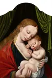 Netherlandish School 16th century, The Virgin with the Sleeping Christ Child, Oil on panel (parquetted)