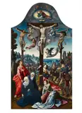 Antwerp School mid-16th century, The Crucifixion, Oil on panel